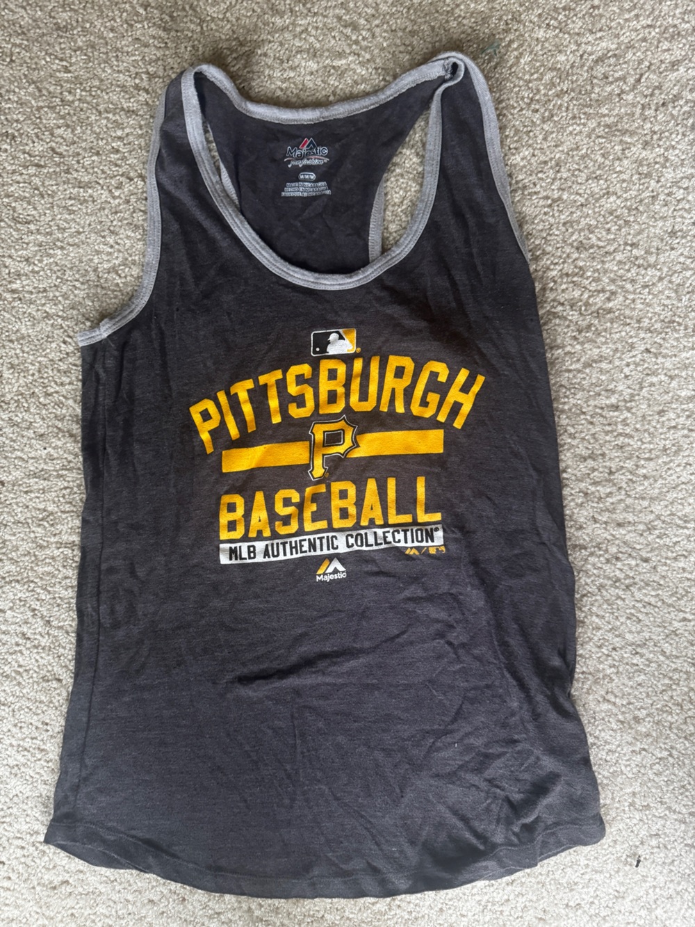 Majestic Pittsburgh Baseball Tank Top in Black and Yellow